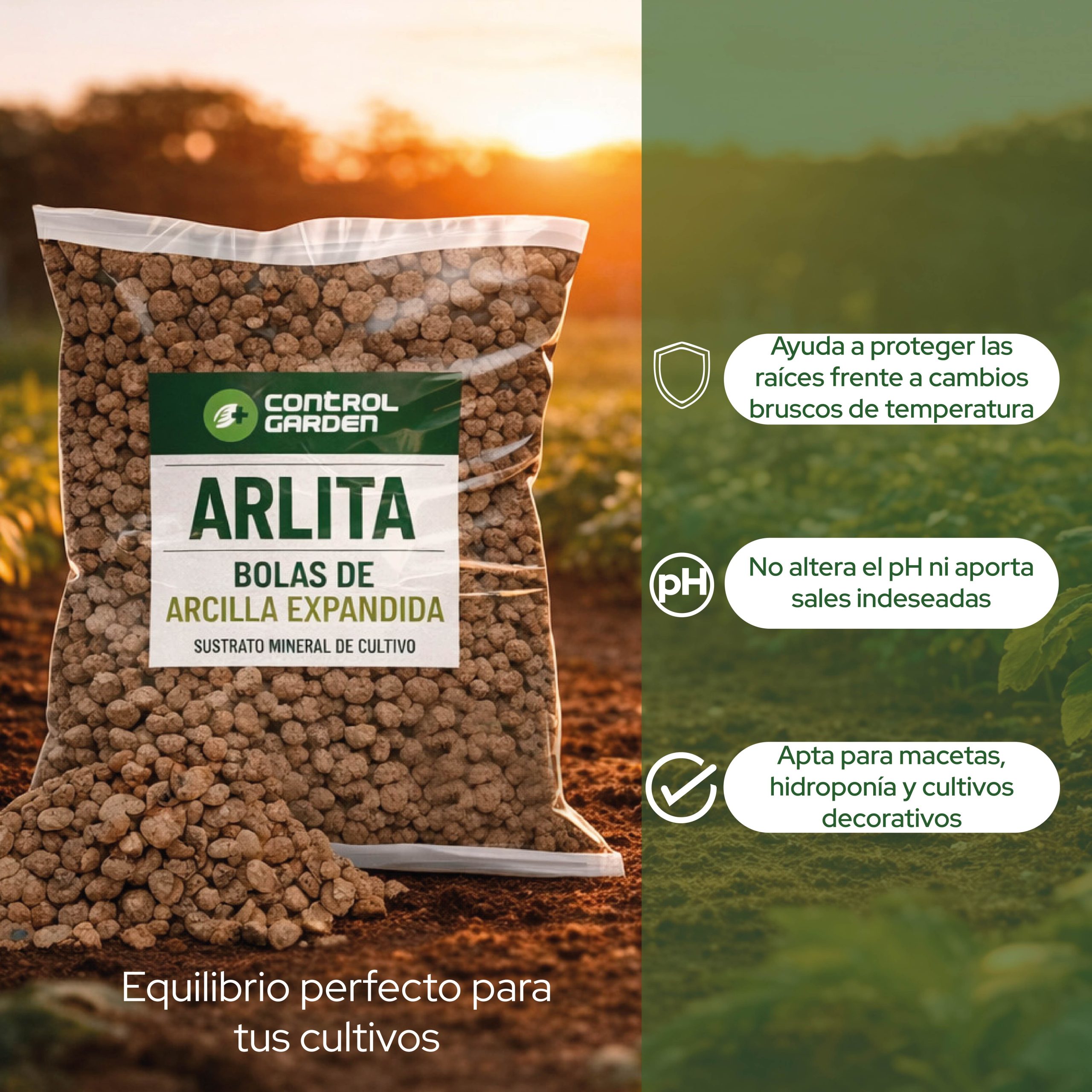 Sustrato Arlita 3L de bolas de arcilla expandida para cultivos · foto 5