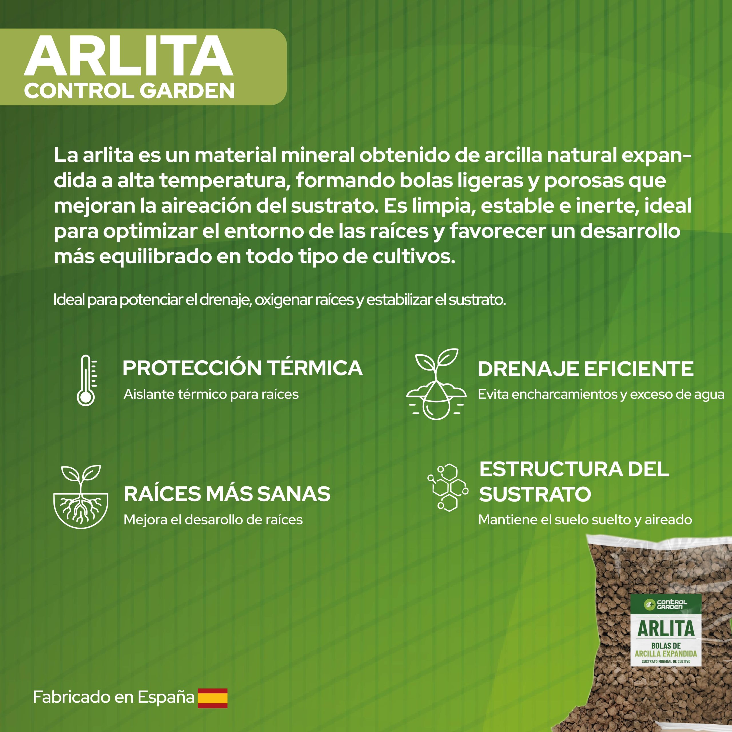 Sustrato Arlita 3L de bolas de arcilla expandida para cultivos · foto 6