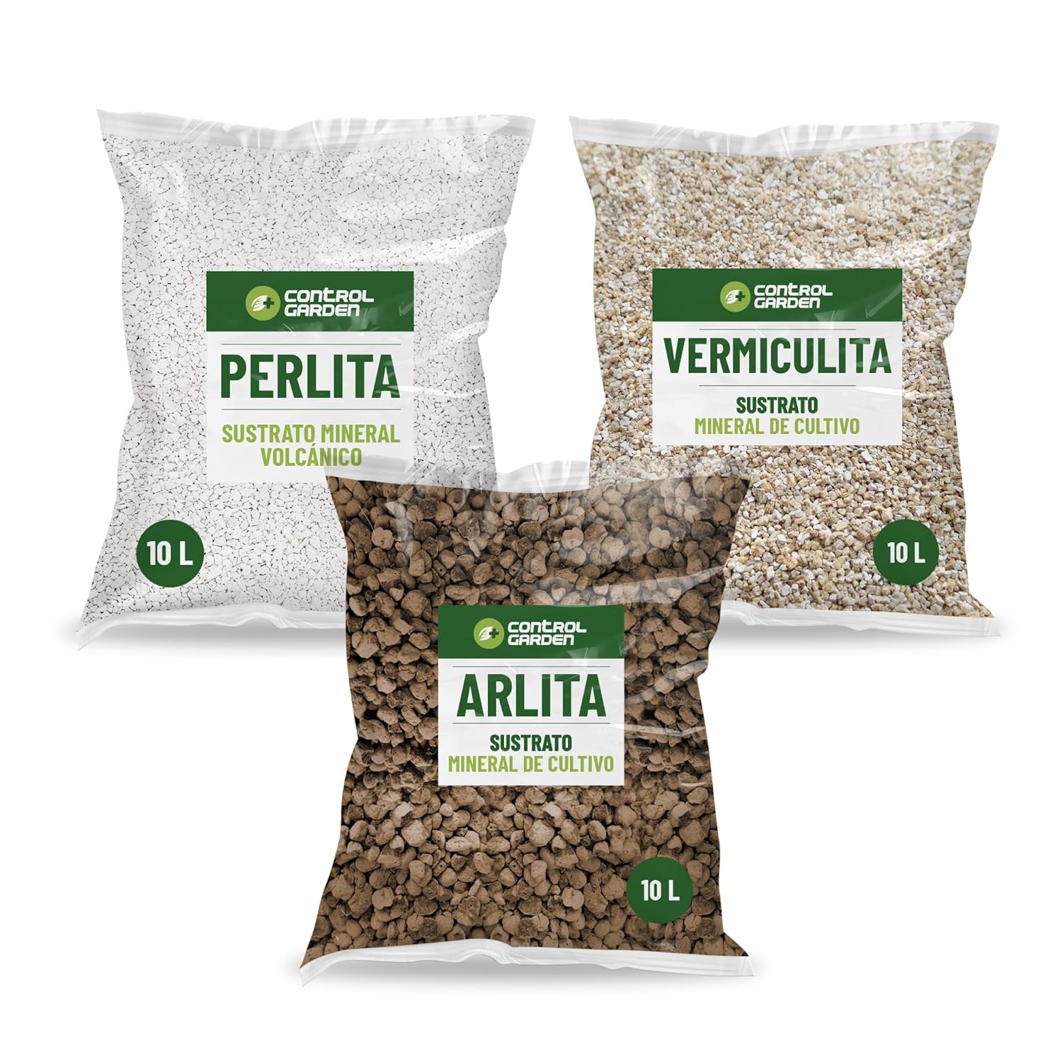 Arlita 10L + Perlit 10L + Vermiculit 10L Pack · Substrat für Innen- und Außenpflanzen