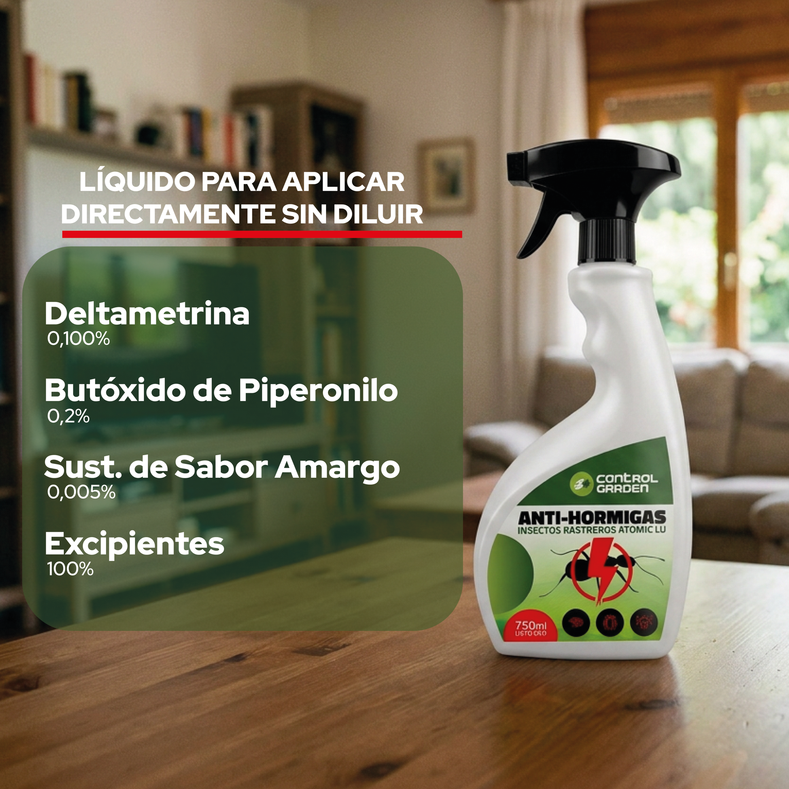 Insecticida Anti Hormigas Spray 750 ml de Control Garden para eliminar hormigas · foto 4