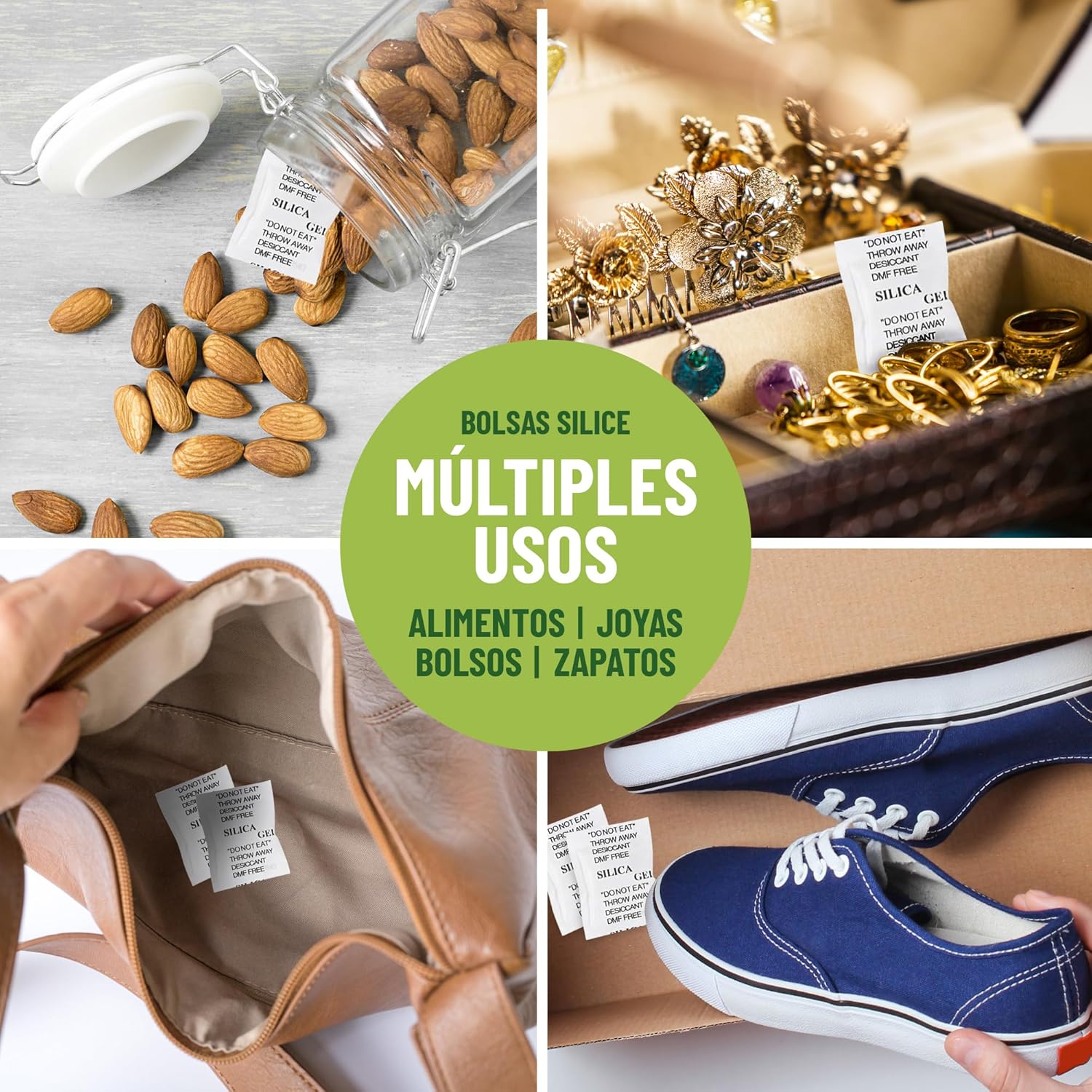 Pack de 100 bolsitas de gel de sílice de 1g para controlar la humedad y eliminar malos olores. · foto 3