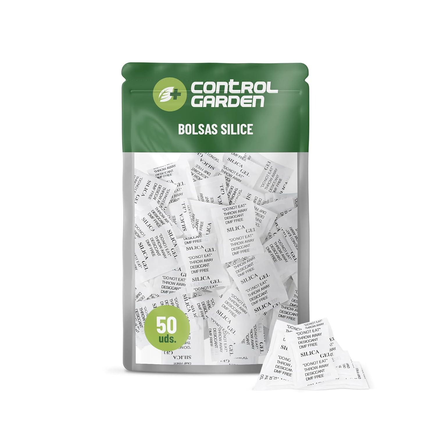 Silica Gel Beutel 1 g · Pack mit 50 Einheiten · Absorbiert Feuchtigkeit und Gerüche