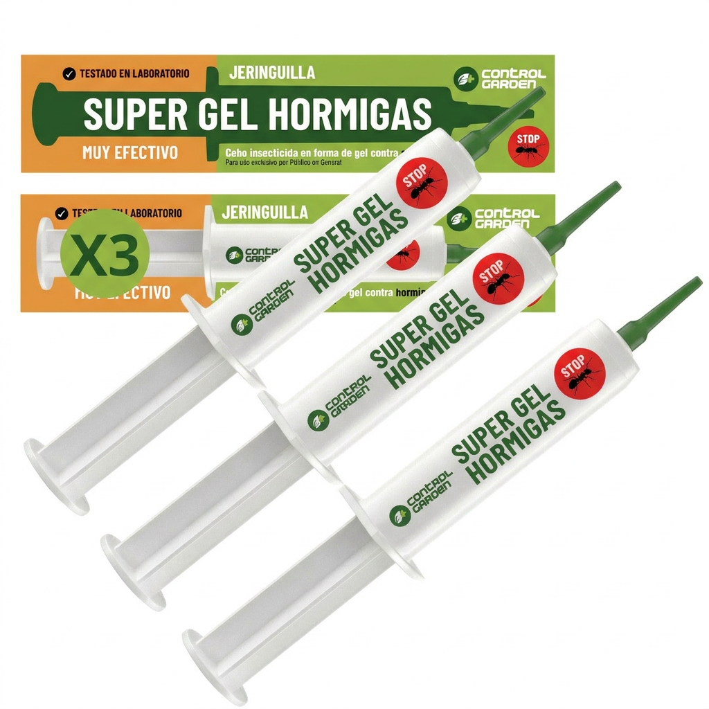 Ameisen-Gel-Spritze 10 g · Pack mit 3 Einheiten zur Bekämpfung von Ameisen im Innen- und Außenbereich