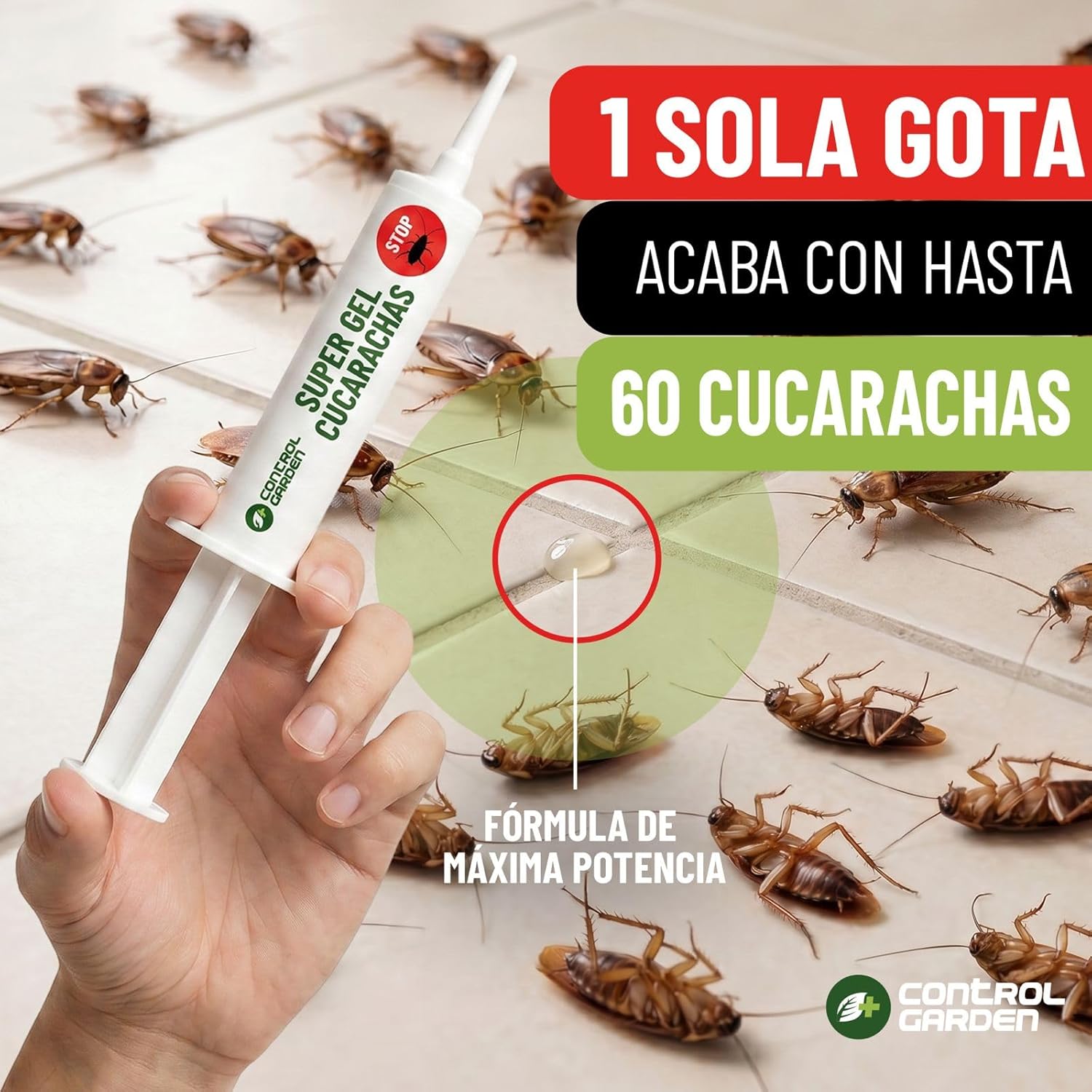 Super Gel Cucarachas en jeringuilla de 10g para eliminar plagas · foto 3