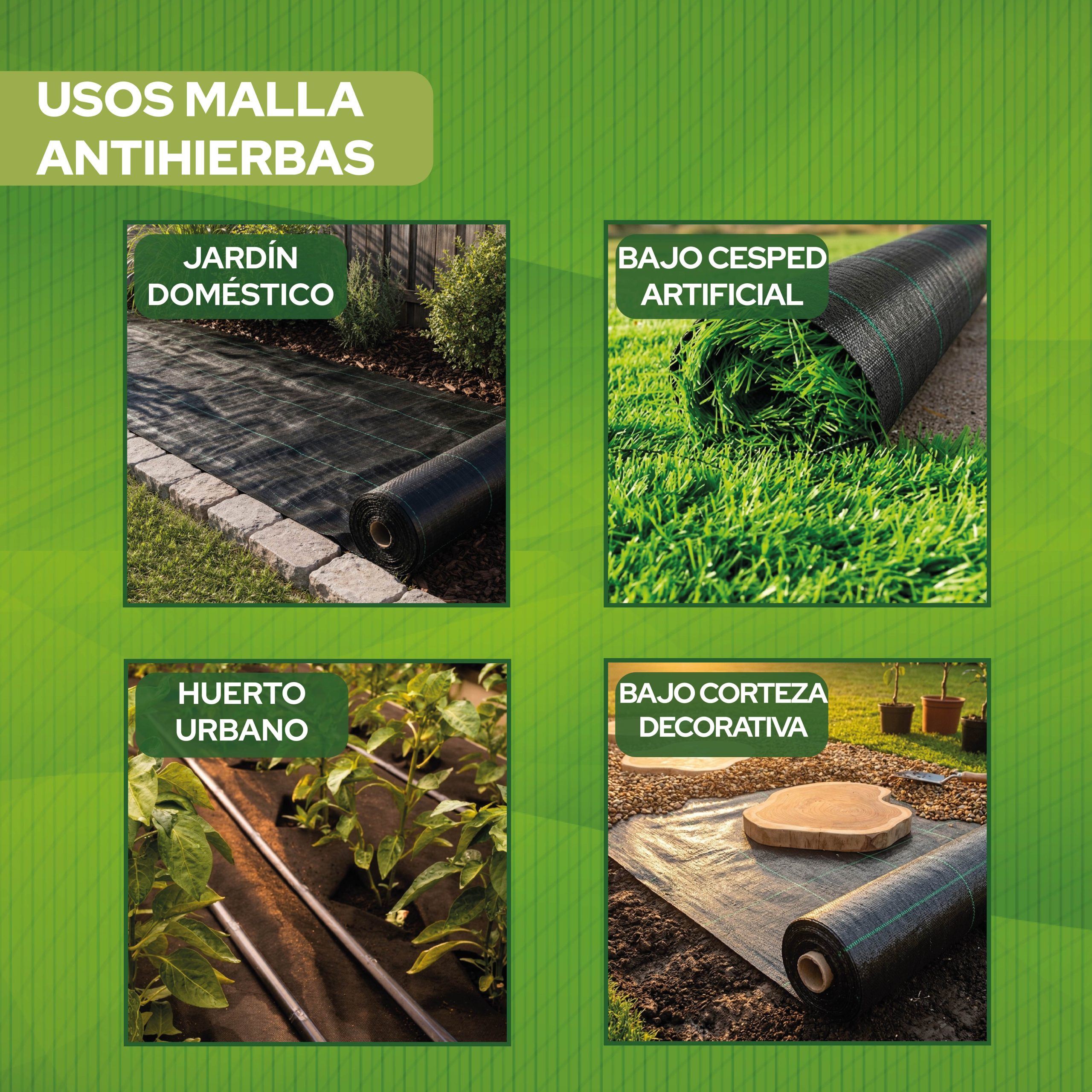 Malla Antihierbas Control Garden 2x5 m 105 g/m² para jardinería · foto 6