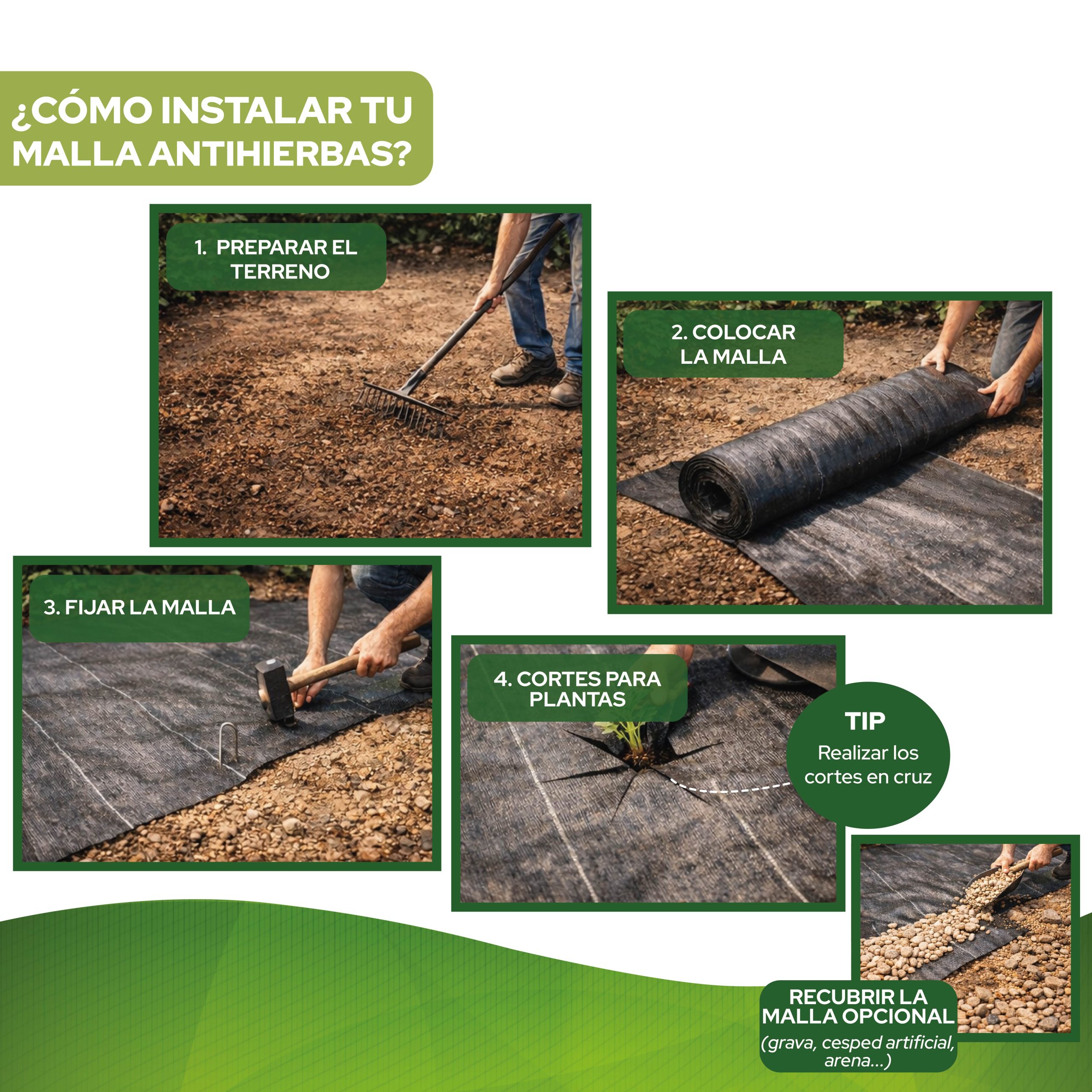 Malla Antihierbas Control Garden 2x5 m 105 g/m² para jardinería · foto 7