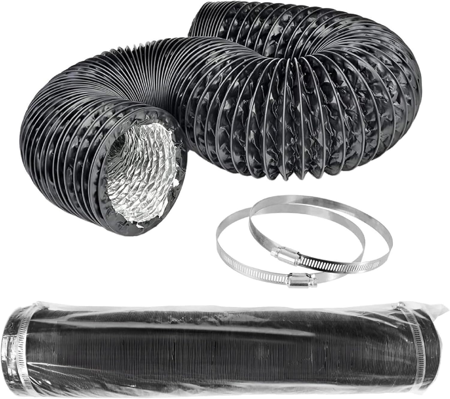 Tubo flexible de aluminio negro de 254 mm y 5 m para ventilación · foto 6