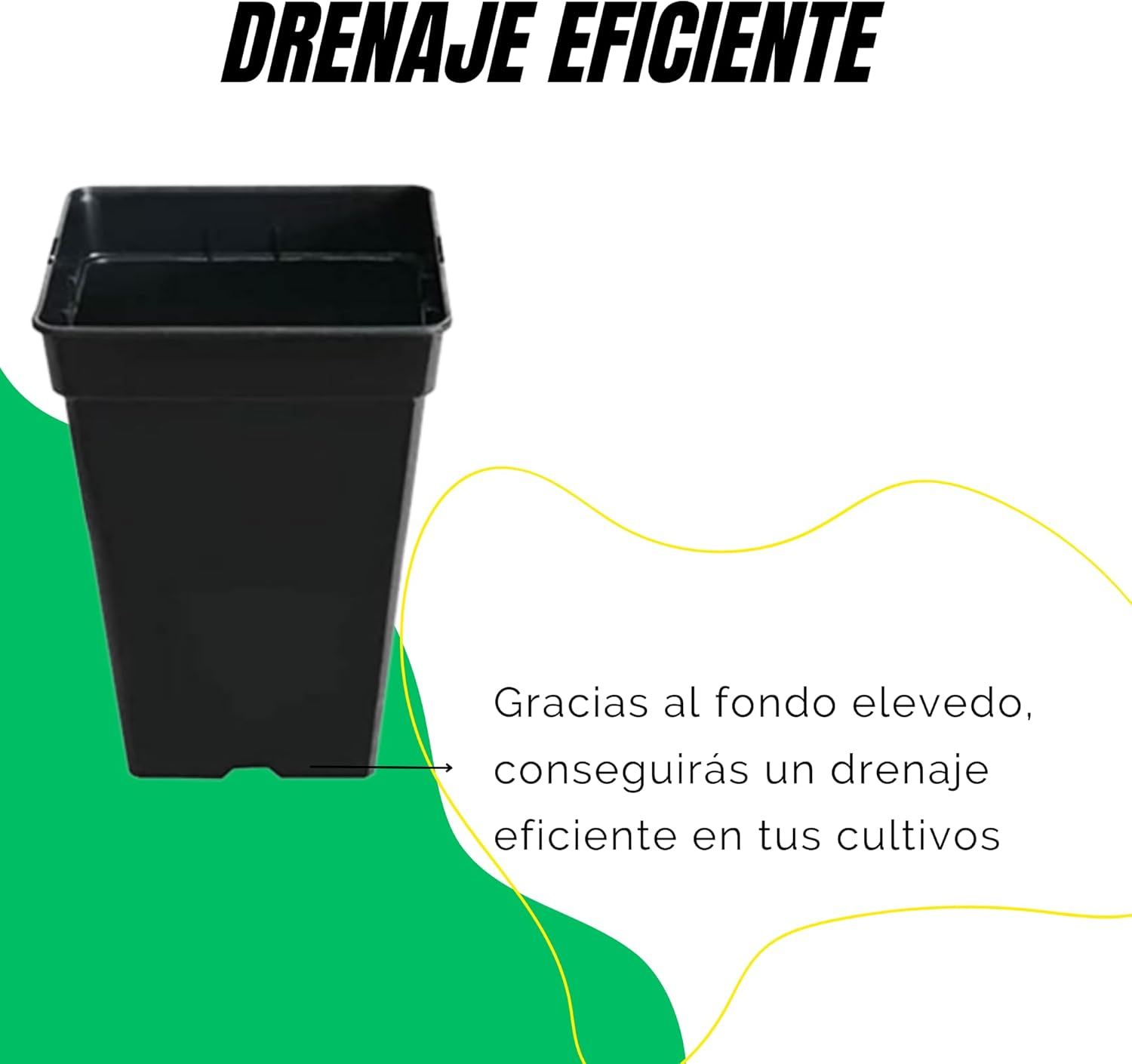 Pack de 20 macetas de plástico de 18 litros para cultivo y jardinería · foto 4