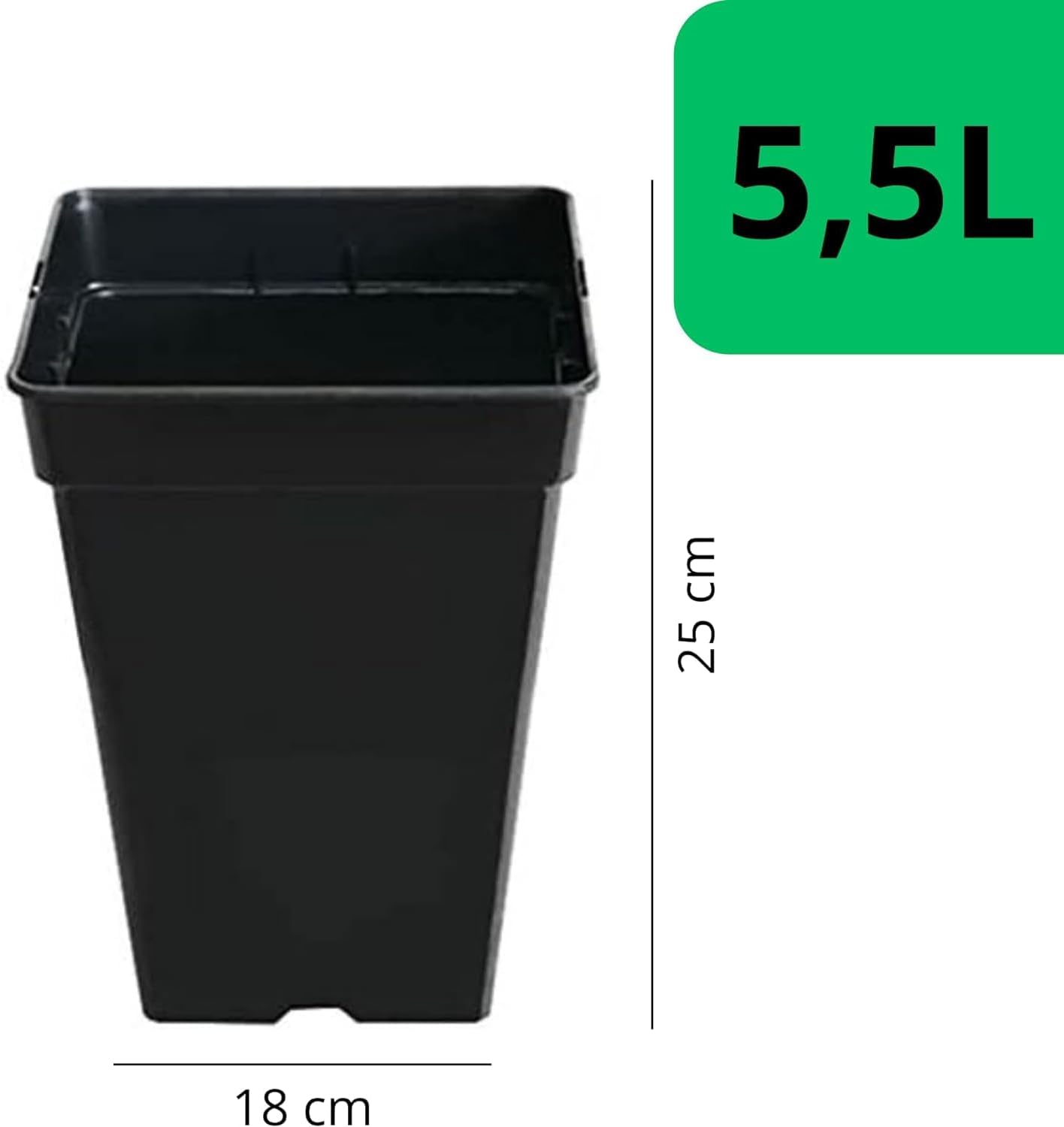 Pack de macetas de plástico de 5,5 L para jardinería · foto 2